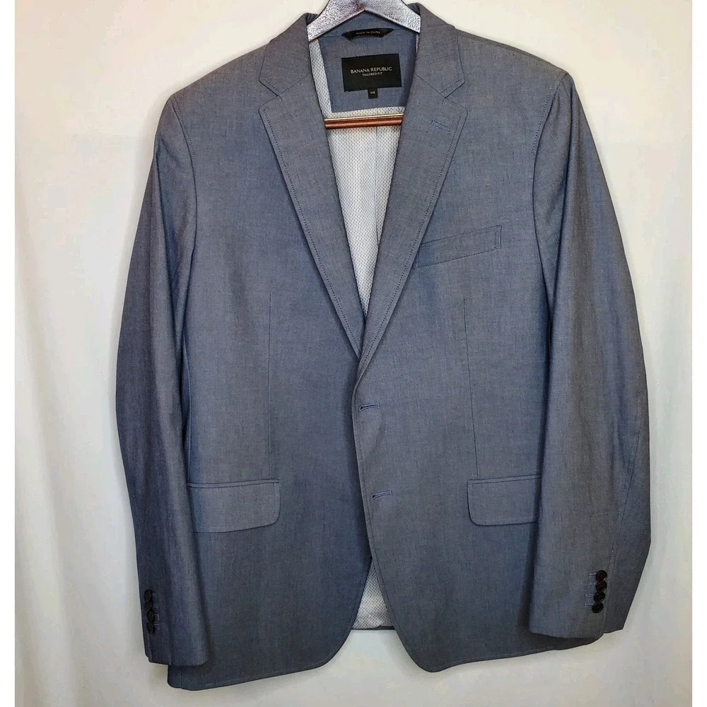 Banana Republic 44R cotton blazer jacket sport suit coat tailored fit